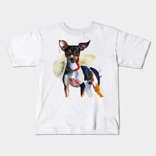 Rat Terrier Watercolor - Dog Lovers Kids T-Shirt